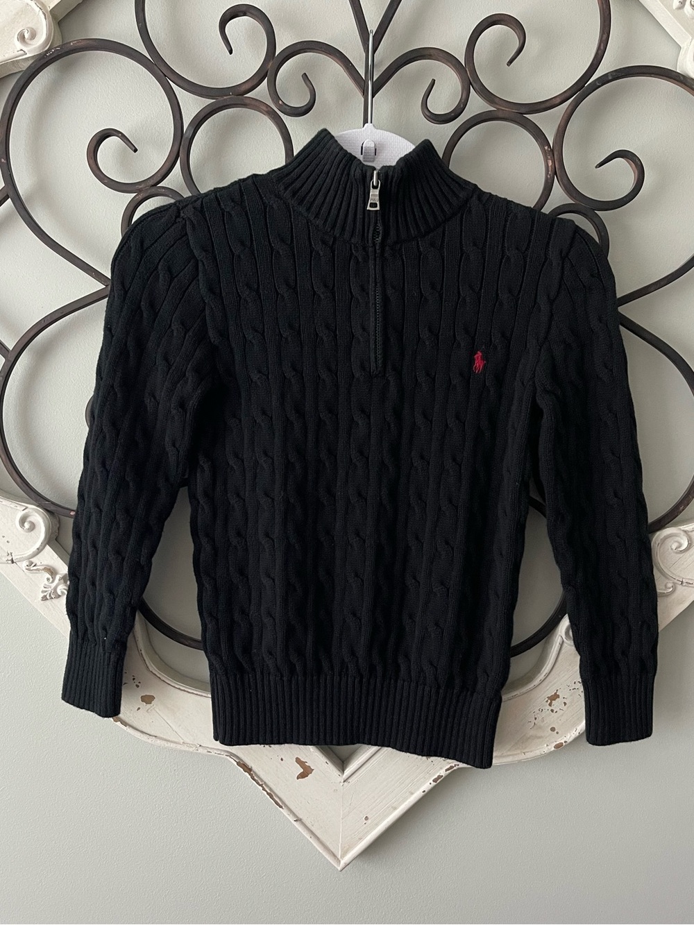 Boy’s Polo Ralph Lauren Cable Knit Quarter Zip Pullover